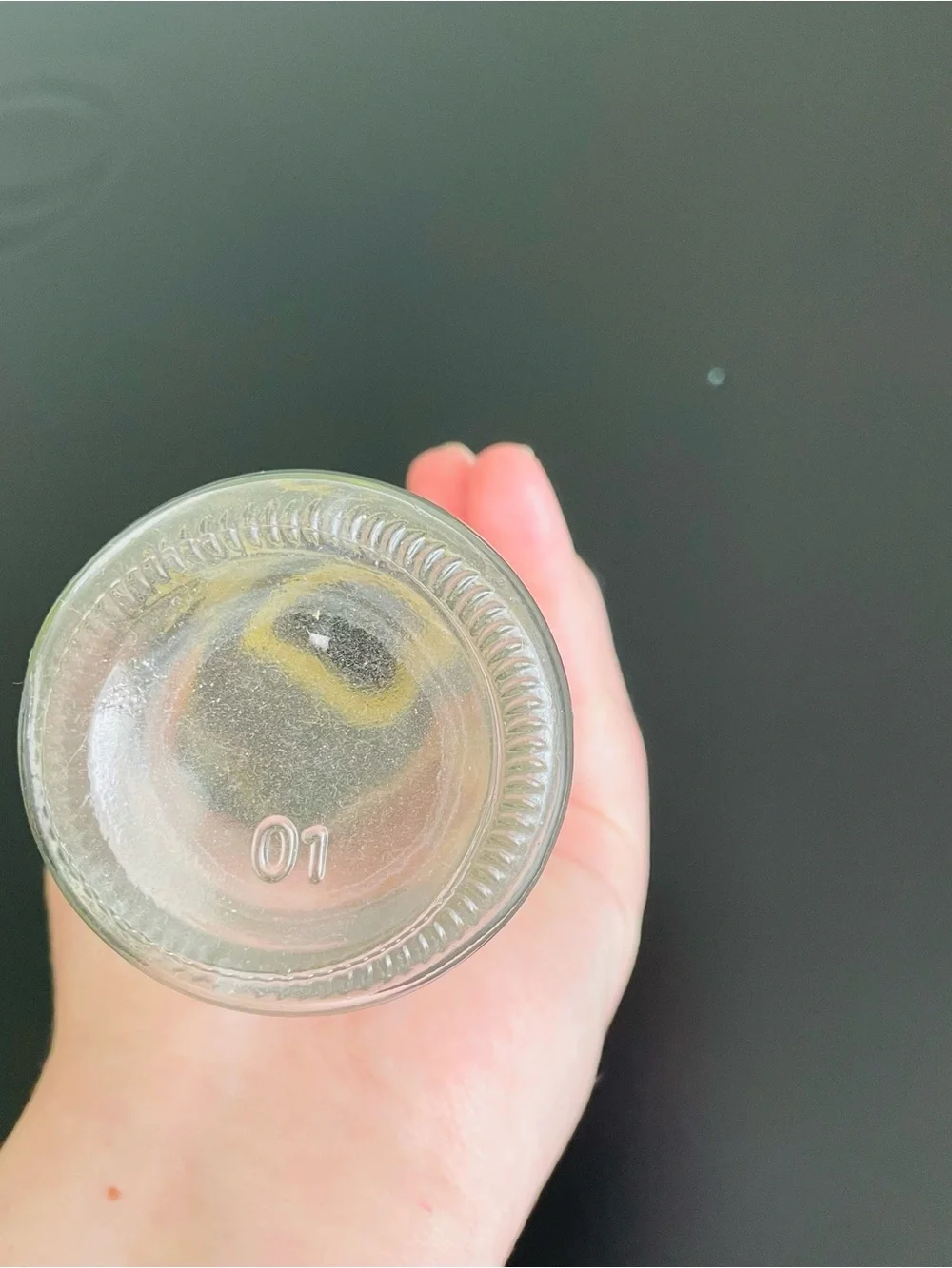 Clear Glass Bottle with Gold Rim